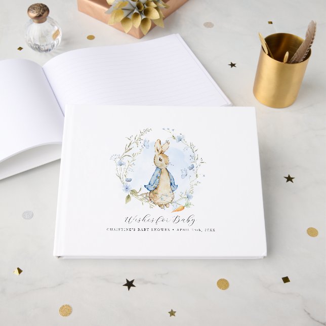 Wishes for Baby Guest Book Peter Rabbit Boy (Front Open)