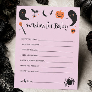 Wishes for Baby Halloween Baby Shower Game Card
