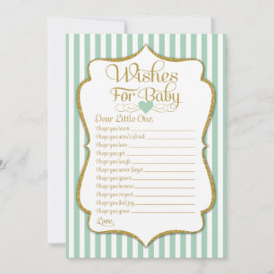 Wishes For Baby Mint Green Baby Shower Game