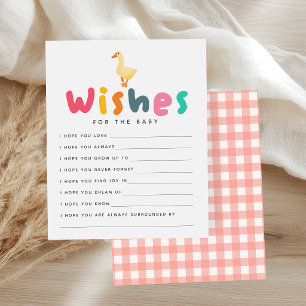 Wishes For Baby Pink Goose Gingham Baby Shower