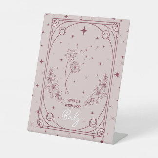 Wishes For Baby Pink Tarot Baby Shower Pedestal Sign