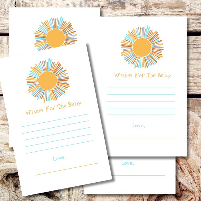 Wishes For Baby Retro Boho Sun Baby Shower Themed (Creator Uploaded)