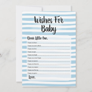 Wishes For Baby Shower Game Blue White Invitation
