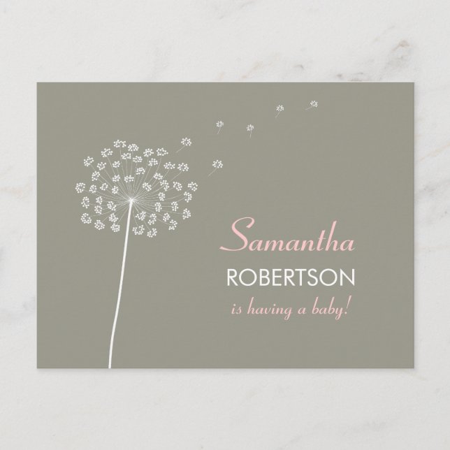 Wishes for Baby Shower postcard invitation (Front)