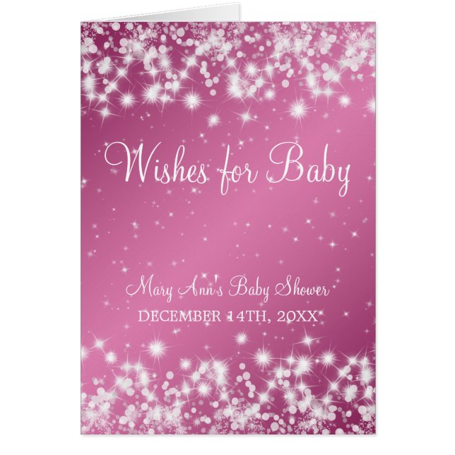 Wishes For Baby Shower Winter Sparkle Pink (Front)