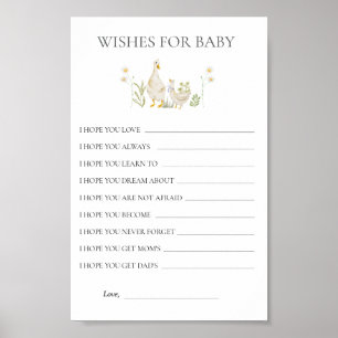 Wishes for Baby Silly Goose Baby Shower Game Poster