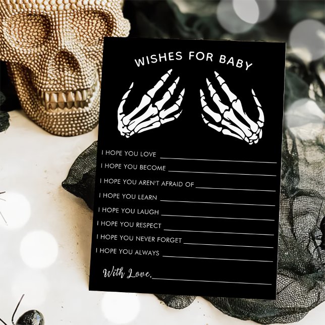 Wishes for Baby Skeleton Baby Shower Halloween Invitation (Creator Uploaded)