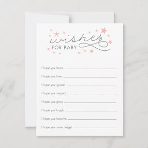 Wishes for Baby Star Baby Shower Game Card