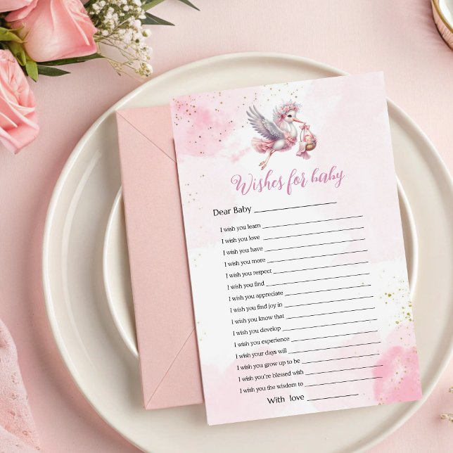 Wishes for Baby Stork Girl Shower Game (Creator Uploaded)