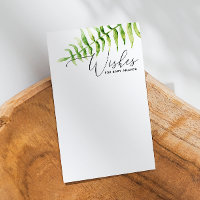 Wishes for baby. Watercolor greenery fern Advice