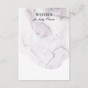 Wishes for baby. Watercolor pastel dusty purple Enclosure Card
