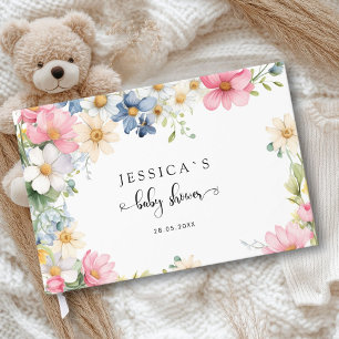 Wishes for Baby! Wildflower, Baby Shower Guest Boo Book