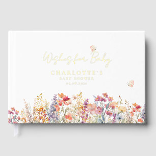 Wishes for Baby! Wildflower Guest Book
