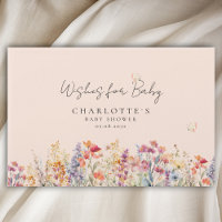 Wishes for Baby! Wildflower Guest Book