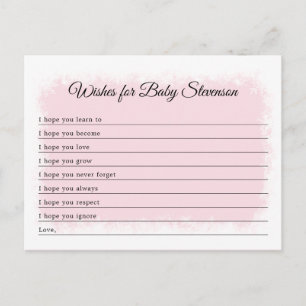 Wishes for Baby, Winter Baby Shower, any colour Postcard