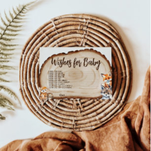 Wishes for Baby Woodland Animal Baby Shower card