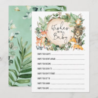 Wishes for Baby Woodland Forest Shower Game Card