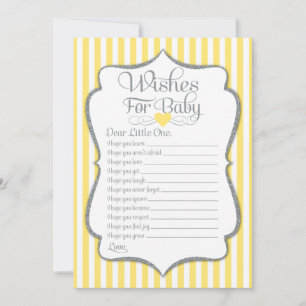 Wishes For Baby Yellow Grey Baby Shower Game Invitation