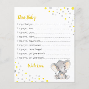 Wishes for Baby Yellow Grey Dot Elephant Shower