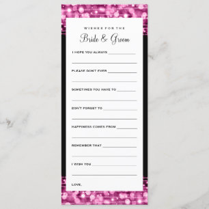 Wishes For Bride And Groom Party Sparkles Pink Invitation
