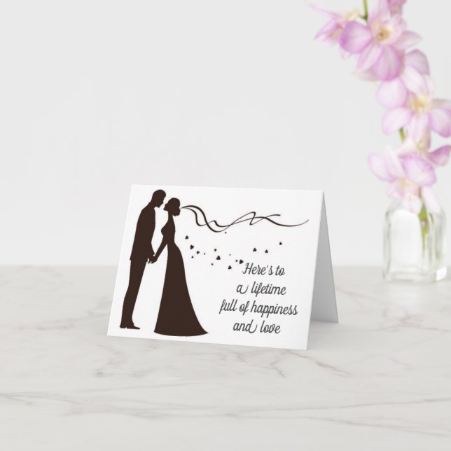 WISHES FOR HAPPINESS/LOVE ON WEDDING DAY CARD (Orchid)