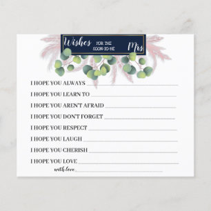 Wishes for Soon to be Mrs Pampas Grass Shower Card