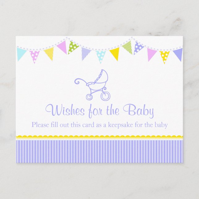 Wishes for the baby - baby shower postcard (Front)