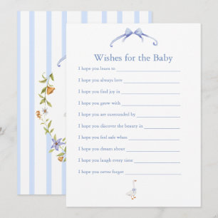 wishes for the baby blue advice card