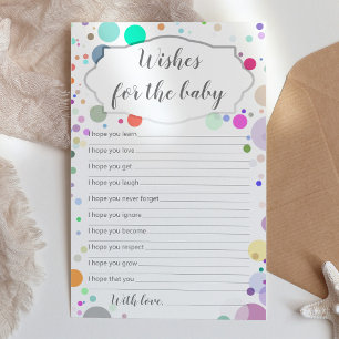 Wishes for the baby multicolor baby shower card