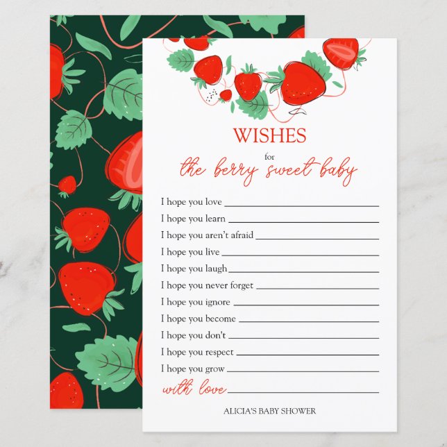Wishes for the Berry Sweet Baby Card (Front/Back)