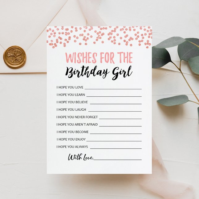 Wishes for the Birthday girl Birthday Party Card (Creator Uploaded)