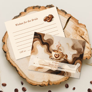 Wishes for the Bride Rustic Coffee Bridal Shower Enclosure Card