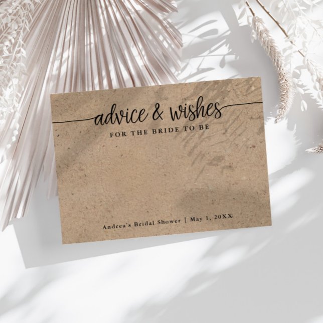 Wishes for The Bride to Be Kraft Advice Cards (Creator Uploaded)