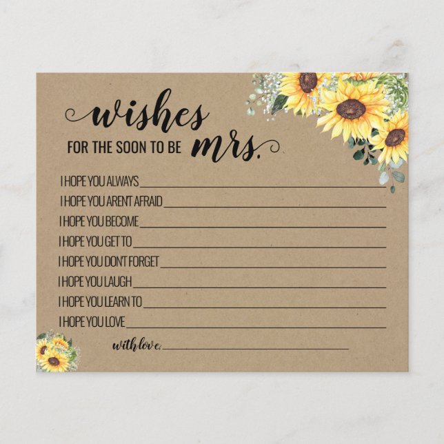 Wishes for the Mrs Greenery Sunflowers Card (Front)