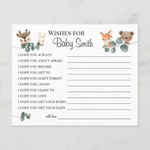 Wishes for the New Baby woodland baby shower card