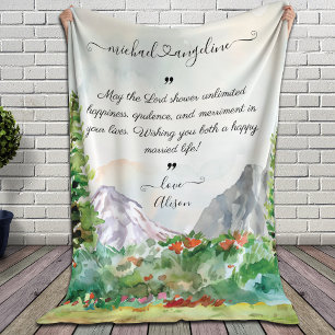 Wishes for the Newlyweds Personalised Blanket 