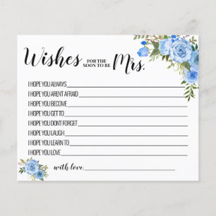 Wishes for the Soon to be Mrs Advice Card