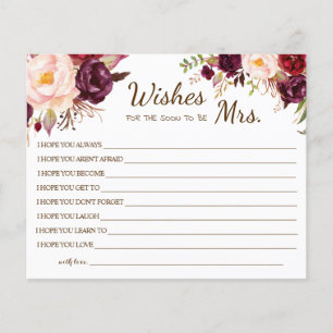 Wishes for the Soon to be Mrs Bridal Shower card
