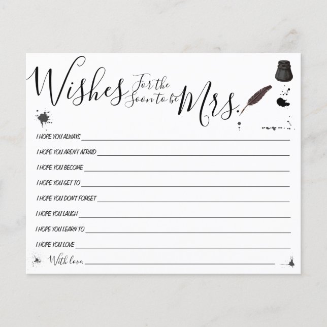 Wishes for the Soon to be Mrs Bridal Shower card (Front)