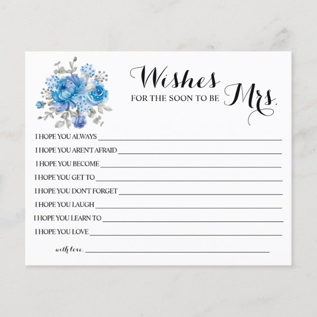 Wishes for the Soon to be Mrs Bridal Shower card (Front)