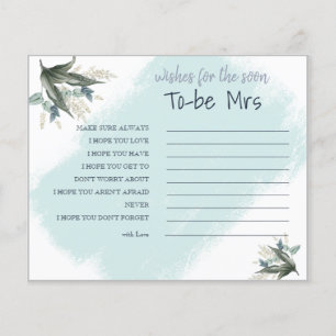 Wishes for the soon to-be Mrs Bridal Shower Card