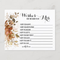 Wishes for the Soon to be Mrs Fall Wedding Shower