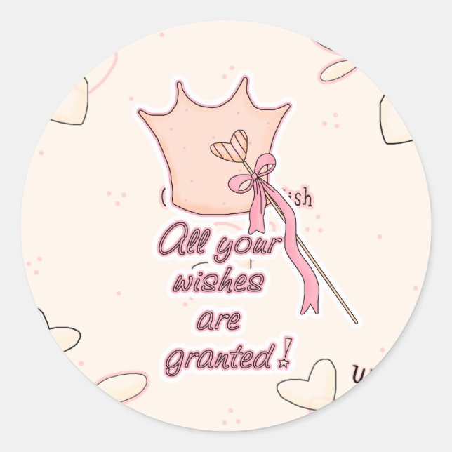 Wishes Granted Classic Round Sticker (Front)