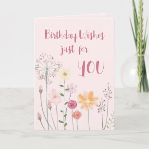 Wishes Just For You Floral Birthday Card