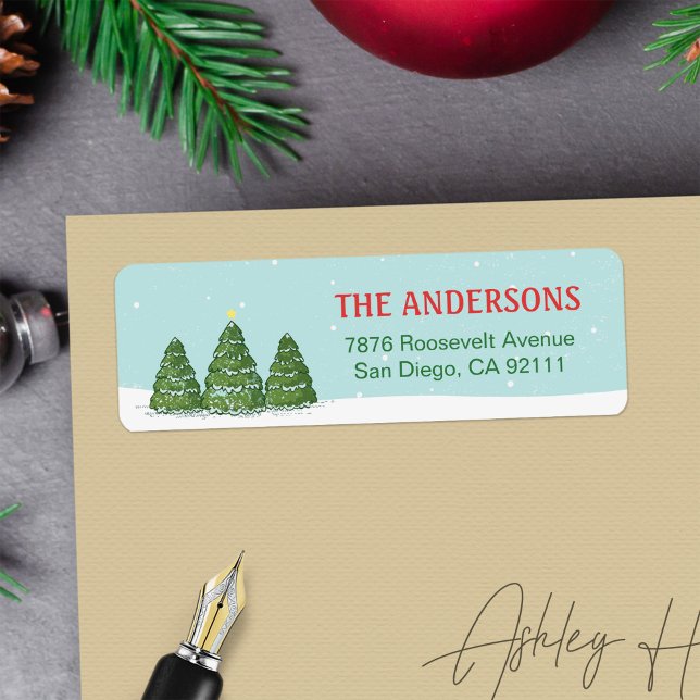 Wishes Of Winter Elegant Chic Holidays Return Address Label (Creator Uploaded)