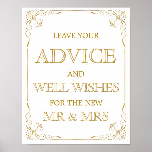 Wishes Table Wedding Sign | Gatsby Art Deco (Front)