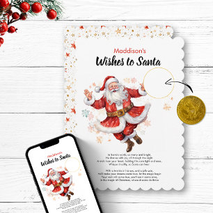 Wishes to Santa DIY Coin Card Personalised Name 