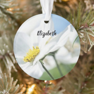 Wishes with White Daisies Personalised Ornament