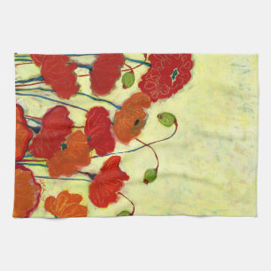 Wishful Blooming Red Poppy Kitchen Towel