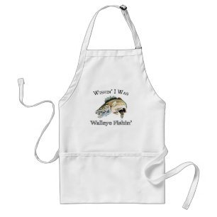 Wishin I Was Walleye Fishin Standard Apron